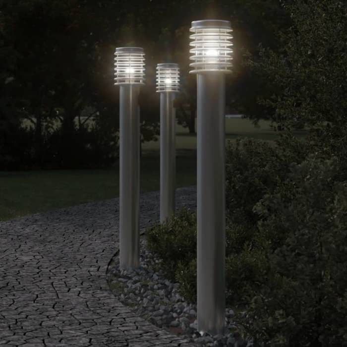 vidaXL Lampadaire d'extérieur 110 cm acier inoxydable éclairage au sol d'extérieur éclairage au sol de jardin 4006359