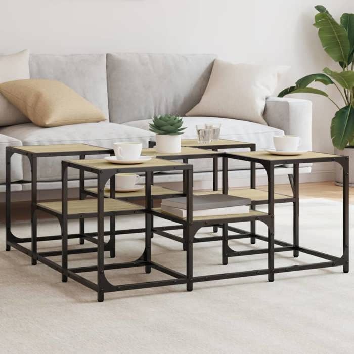 Meilleures Bout de canapéTable basse de salon - SHOP - chêne sonoma - 91x91x40cm - bois dingénierie SSD19607048