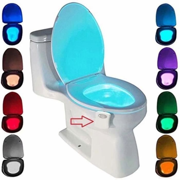 Lampe LED pour WC avec capteur PIR et changement automatique de couleurs