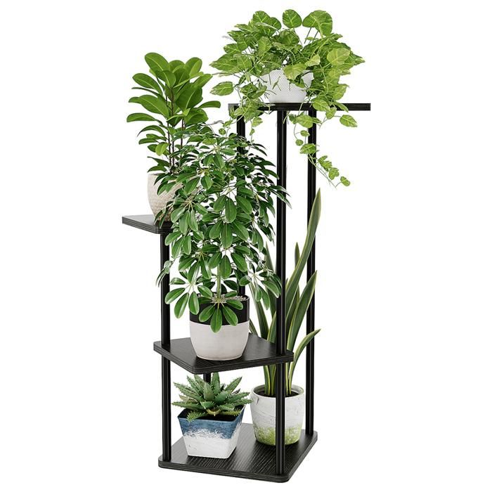 Porte-plante - BAMWORLD - Bamworld - 4 niveaux - Métal - Noir