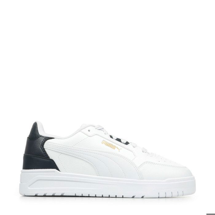 5986 Baskets homme - PUMA - Shuffle Downtown - Blanc & Bleu marine - Lacets - Synthétique / Textile