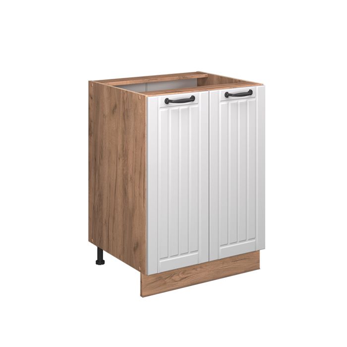 Meuble bas de cuisine Fame-Line 60cm sans PT Blanc campagne/Chêne de force doré Vicco 57267