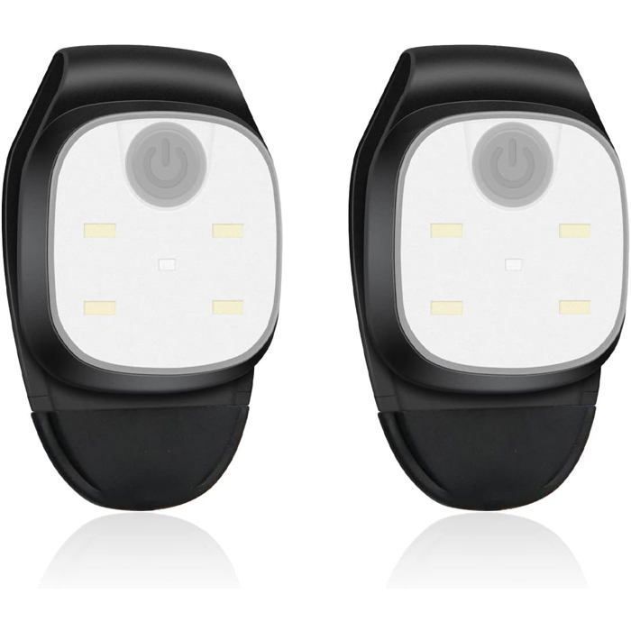 Lampe frontale à LED lot de 2 lampe de course avec 4 modes déclairage et clip lampe de sécurité ODIPIE