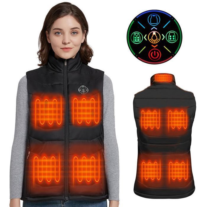 Gilet Chauffant Unisexe 9 Zones - 3 Niveaux Température - Veste Chauffante Sans Manches Pour Hiver (sans Batterie)