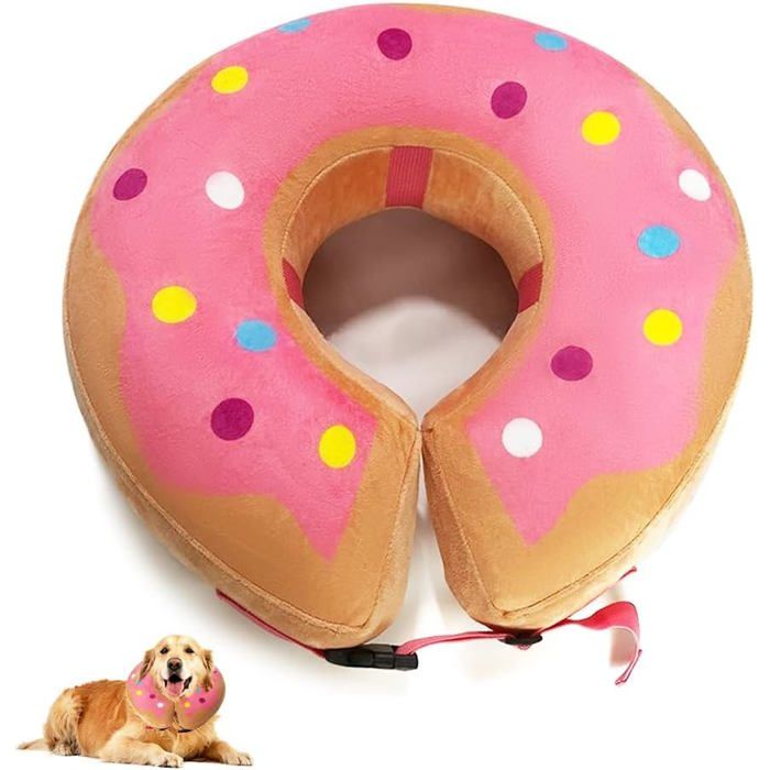 Collerette Gonflable ChienCollerette Chien Anti Lechage SoupleColerettes Lune Chats RéglableColliers Gonflable pour Animaux-L
