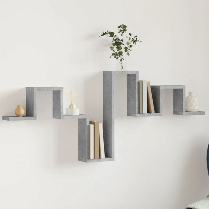 Étagère murale échelle VidaXL gris béton 1045 x 10 x 43 cm - bois dingénierie