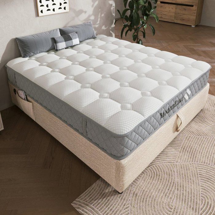 Matelas orthopédique en mousse à froid 160x200 cm matelas avec noyau à ressorts ensachés 7 zones niveau de fermeté H3 (mi-ferme)