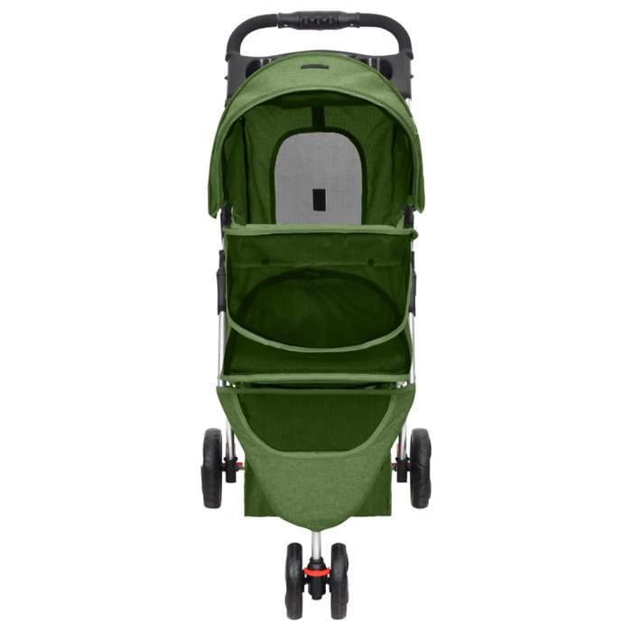 Poussette pour chien pliante - MEUBLECHIC - Vert - 80x46x98 cm - Tissu oxford 300D - Pliable - Toit ouvrant