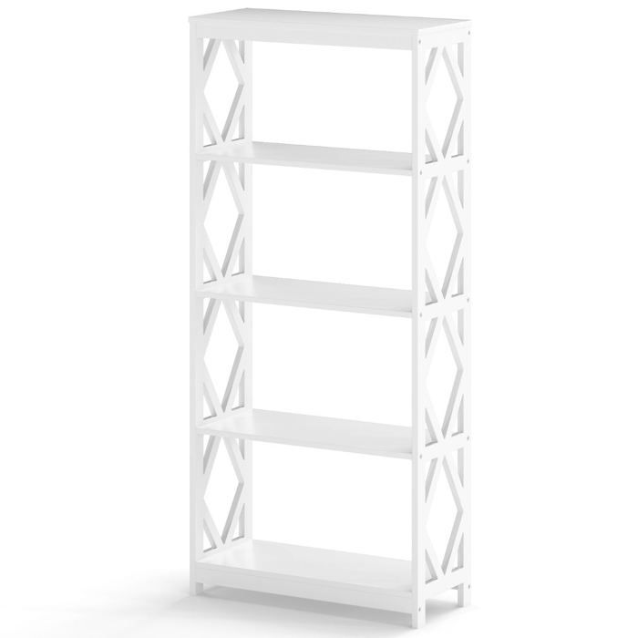 Bibliothèque haute 5 étagères 70 x 30 x 155 cm rangement ouvert design moderne en Bibliothèque haute 5 étagères 70 x 30 x 155 cm rangement ouvert design moderne en