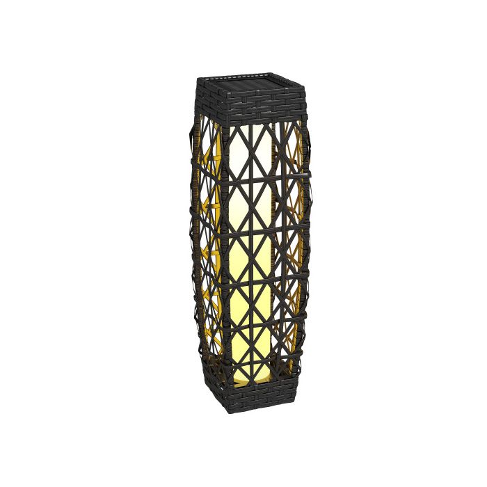 Lampe de jardin solaire LED avec rotin et capteur de lumière grise résistante aux UV pour une utilisation extérieure