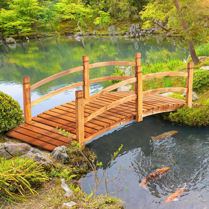 Mini pont en arc en bois pour maison de poupée : diorama de jardin féerique rustique - France