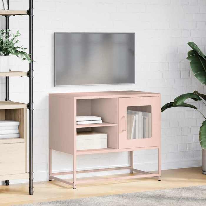 Cabinet TV - Rose - Meuble TV pour Télévision - 1 PC - rose 68x39x605 cm acier T1821