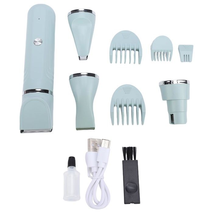 Tondeuse animaux 4 en 1 – Nosheir – tête rasage 3/6/9/12 mm + coupe-griffe + lime ongles – sans fil silencieuse – verte