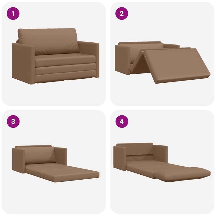 NEUF SOFA - DIVAN - Sofa-lit - Convertible en lit - Cappuccino 124 x 71 x 78cm Simili cuir FR00_12083936983