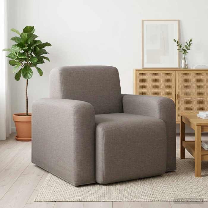 vidaXL Fauteuil Taupe Tissu 42042422
