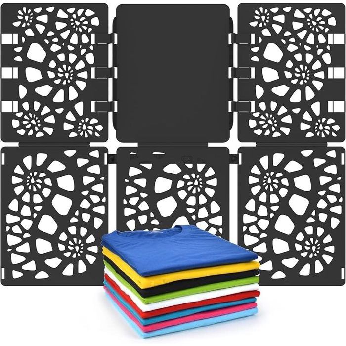 Plieur de Vetement V1 plus Planche a Plier Le Linge Vêtements Pour Ddultes et Enfants Pliage Vetement Noir