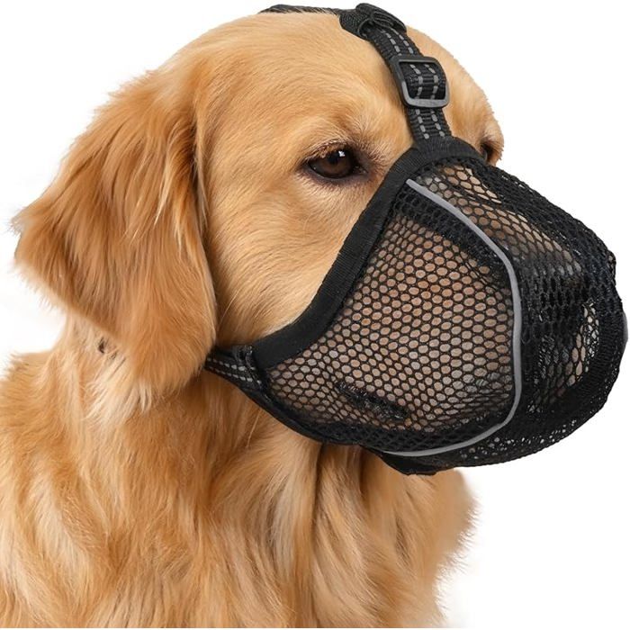Museliere pour ChienMuselière Chien Respirantes RégblesRéfléchissante Durable Muselieres Anti XL Noir Réfléchissante