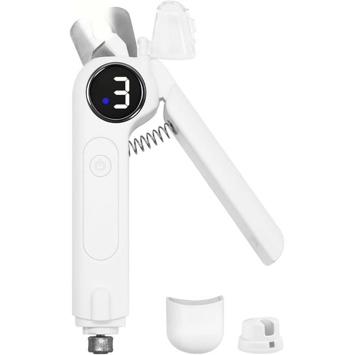 Coupe-griffes pour chien – 2 en 1 avec écran LCD et lumières LED – Lime à ongles pour chien et chat avec protection de sécurité