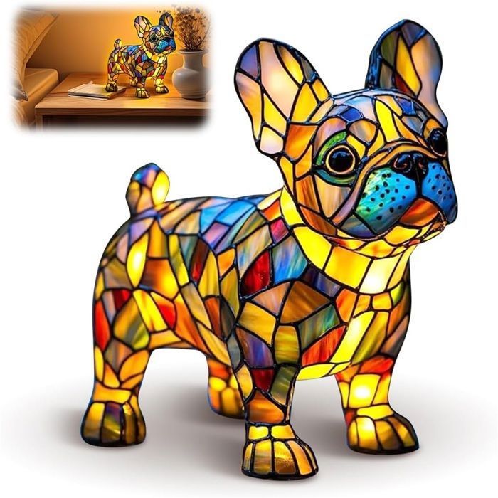 Veilleuse décorative Lampe pour chien en résine - Lampe décorative Lampe de nuit pour les fans de chiens Décoration dintérieur