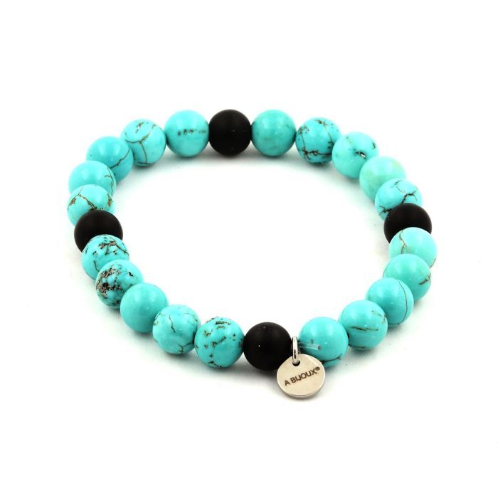 Bracelet femme, Perles à facettes de 8mm. Modèle : Bleu Turquoise