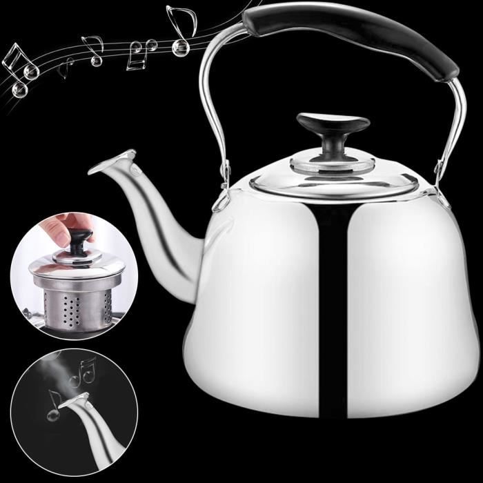 Bouilloire Inox + Théière Avec Filtre - 1L - Argenté - Neuve