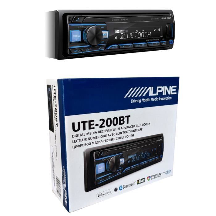 1 ALPINE UTE-200BT autoradio 1 din numérique multimédia stéréo récepteur usb/flac/mp3/wma/aac avec tuner de numérique bluetooth