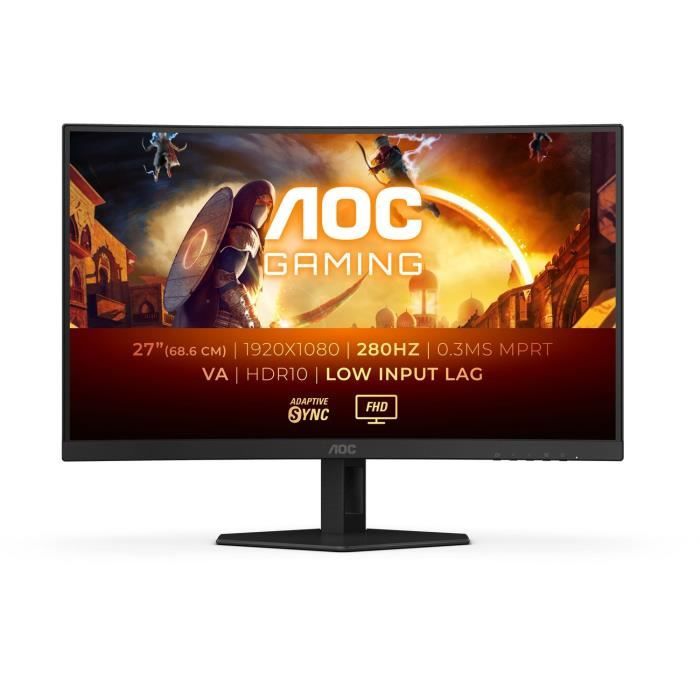 Ecran PC Gamer Incurvé – AOC –  FHD – 27 – Dalle VA – 280Hz – 1ms – C27G4ZXE