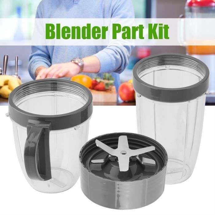 Nikou Kit De Remplacement Pour Blender Nutri Bullet 900W - Gobelet 946 Ml + Couvercle - Pièces En PC Et ABS Alimentaire - Compatible