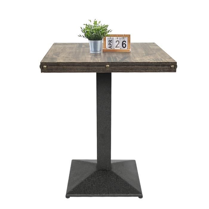 table bistrot carrée casnely style industriel - métal - carré - 75 cm