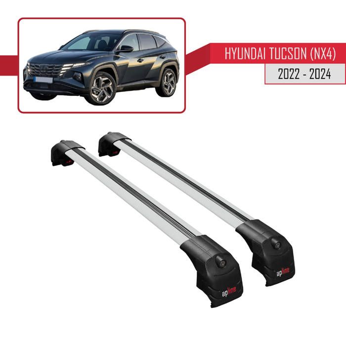 Barre Portapacchi Tetto Per Hyundai Tucson NX4 (2022-2025) - 2 Barre In Alluminio Nero, Carico 75 Kg, Antifurto