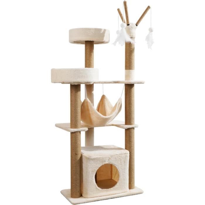 Arbre À Chat Stable De 126 Cm De Haut - Grand Cadre D'Escalade Avec ...