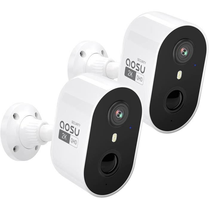 Caméra De Surveillance WiFi Pour Fenêtre 2K – 2 Pièces, Vision Nocturne Couleur, Détection IA Humain/Véhicule, Audio Bidirectionnel – Installation Magnétique