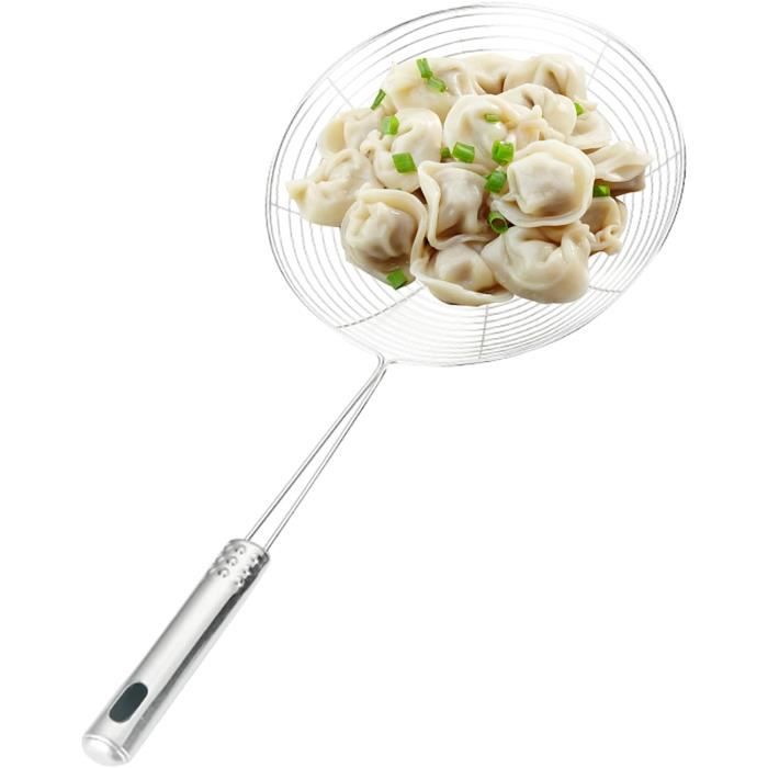 Cuillère Passoire En Inox Pour Bubble Tea, Friture Et Cuisine - 29,3 Cm - Multifonction Avec Filtre à Mailles Fines - Idéale Pour écumer, Filtrer Et Servir