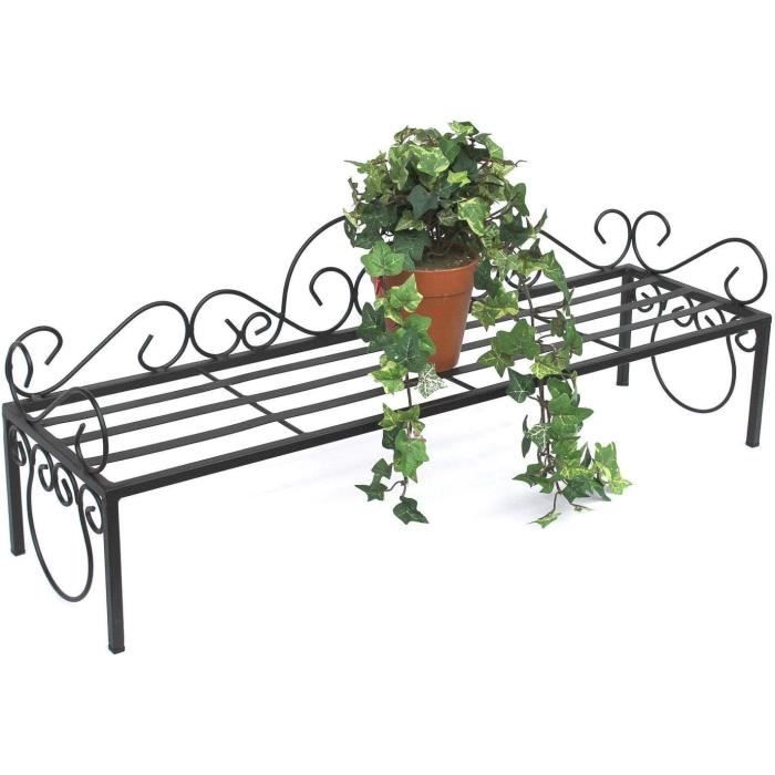 vidaXL Banc à jardinière avec 2 étagères Bois massif d'acacia et zinc