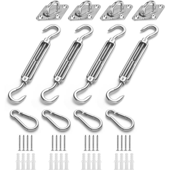 Kit de fixation pour voile d'ombrage en acier inoxydable 304, très résistant ODIPIE