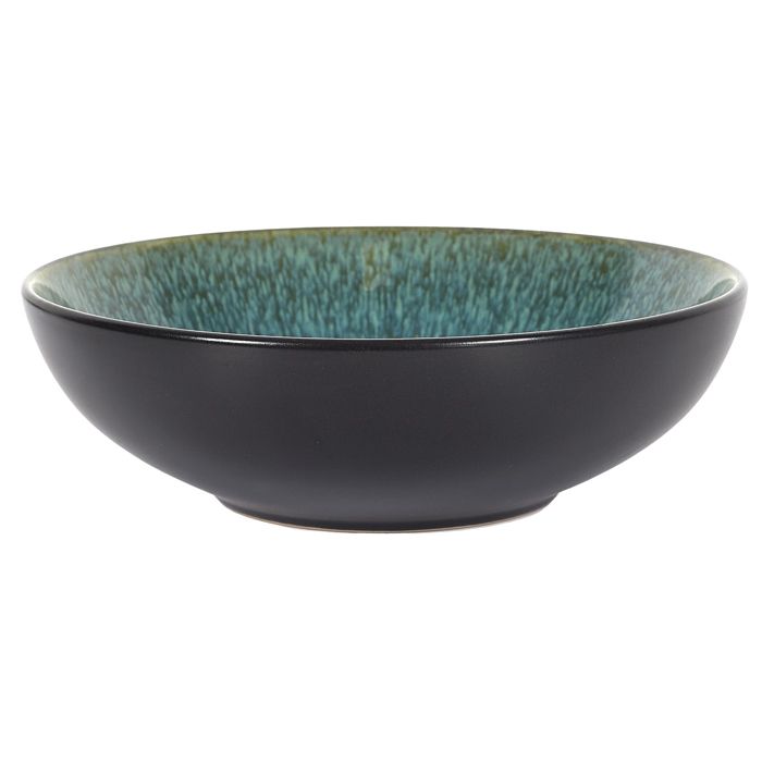 Set De 6 Assiettes à Dessert Galet En Céramique Au Grés Du Temps Bleu ( 22x18cm) - GALET - ALTOBUY