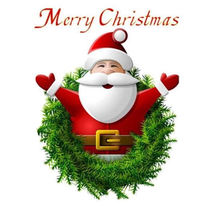 Joyeux Noel Pere Noel Stickers Muraux Boutique Fenetre Autocollant Mur Noel Cdiscount Maison