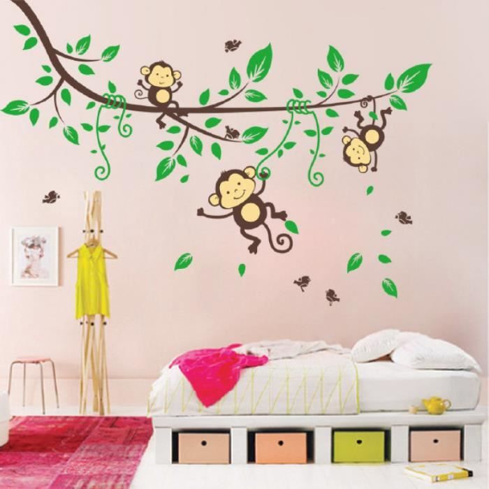 Jungle Singe Jeu Branches Sur Le Mur Stickers Chambre De Bebe Badine Le Decor Belle Amovible Stickers Muraux Pour Enfants Chambres Achat Vente Stickers Cdiscount