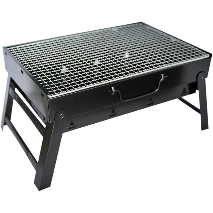 Petit Barbecue Charbon De Bois Portable - Idéal Pour Table, Camping Et Extérieur - 12
