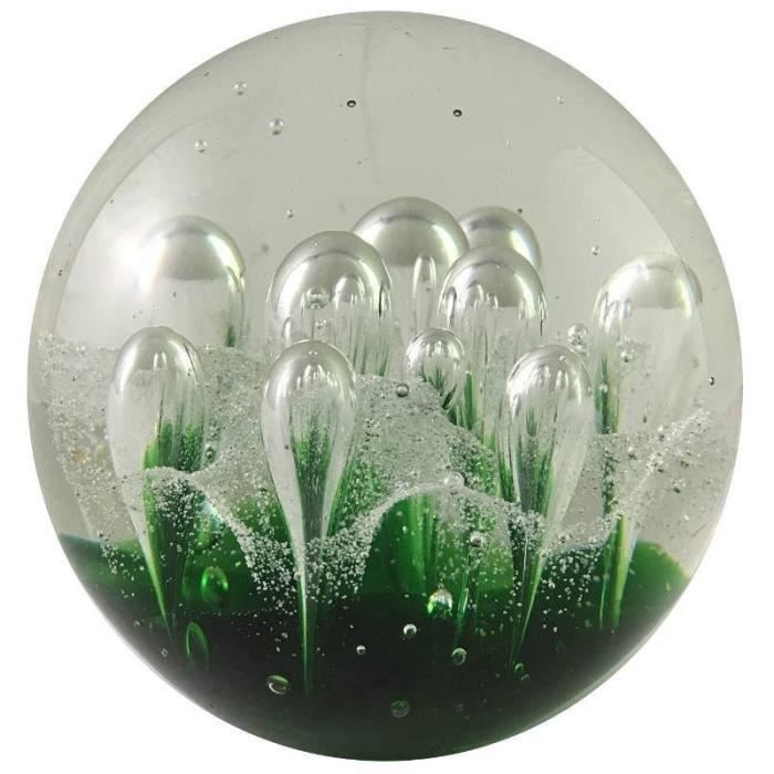 Presse Papier Sulfure Vert En Verre Algue Transparent En Forme Ronde O 10 Cm Achat Vente Serre Livres Cdiscount