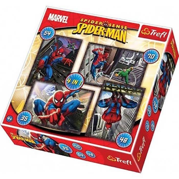 Puzzle Spiderman 4 en 1  35-48-54-70 Pièces - Puzzle 4 ans et + -  Cdiscount Jeux - Jouets