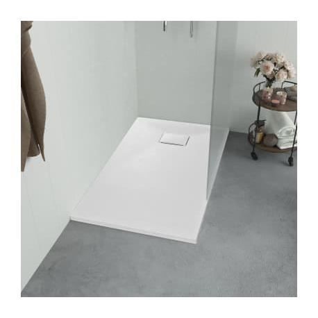 Receveur extra plat - Bac de douche SMC Blanc 90 x 80 cm 82019 - Design moderne et discret - Fond anti-dérapant