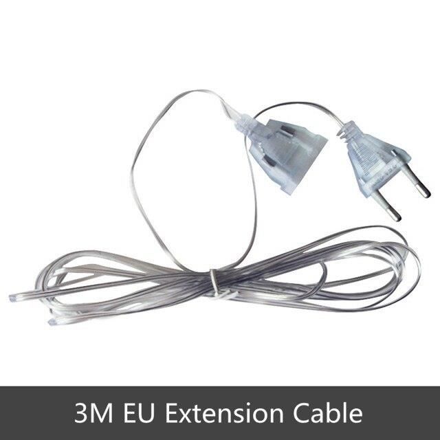 Rallonge électrique transparente ue, 220V, câble de commutation Standard ca  pour guirlande lumineuse LED 3M Cable with EU -QUKJ028 - Cdiscount Bricolage