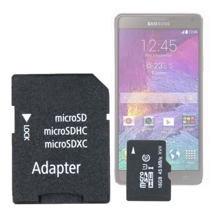 16GB Carte MicroSD 16GB   adaptateur SD pour Samsung Galaxy J5, J3 ...