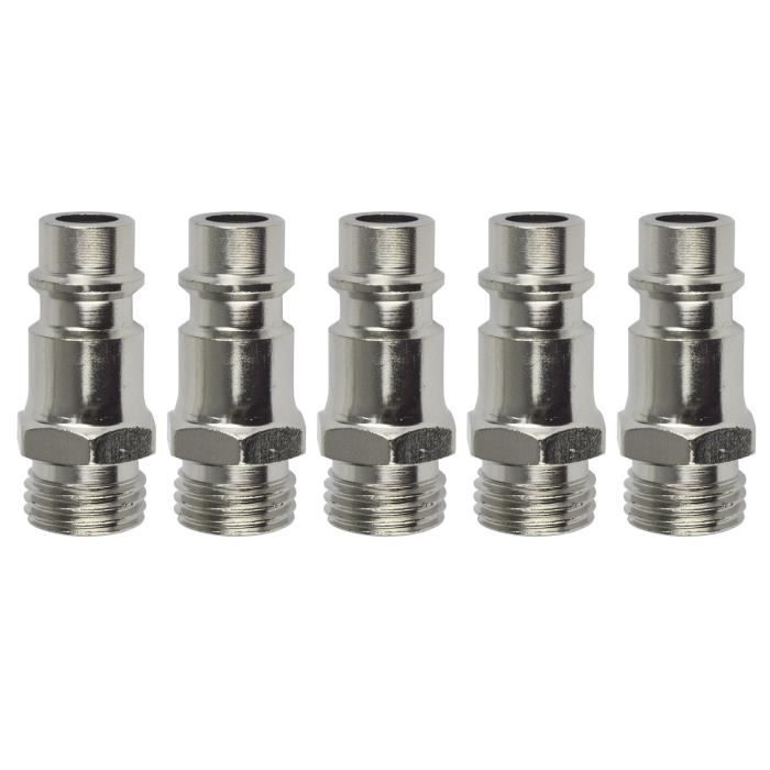 Lot De 5 Raccords Rapides Mâles 1/4 Pouce NPT – Air Comprimé, Marque Uxcell