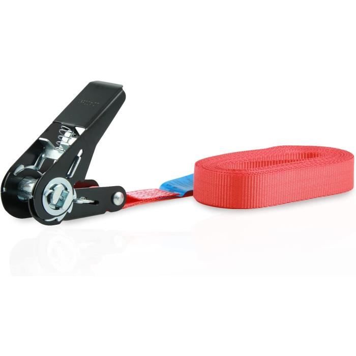 Lot De 2 Sangles D'arrimage à Cliquet 10 M X 25 Mm - Charge Max 250 Kg, Polypropylène, Pour Transport, Camping