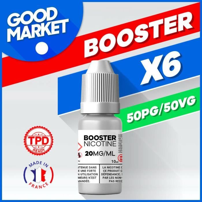 Pack Booster Nicotine 6 mg 10 ml 70/30 - 70% PG / 30% VG DIY Lot
