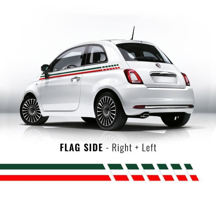 Badges Drapeau Italien Sur Ailes Avant De Fiat 500 - Accessoires 210 500  Avant 2020