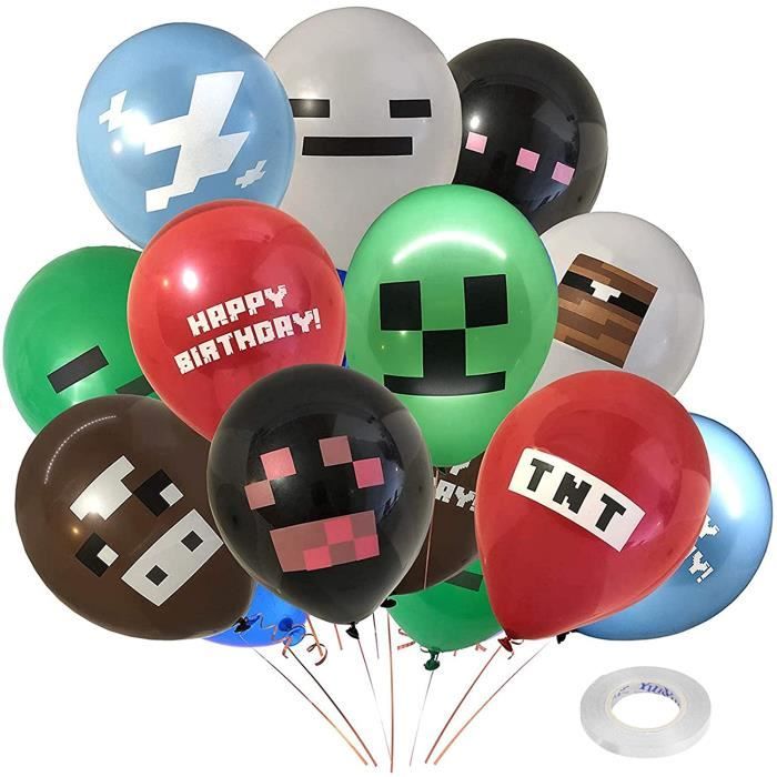 Lot De 24 Ballons De Decoration Pour Anniversaire Jeux Video 12 Decoration D Anniversaire Pour Miner Gamer Party Favors Th Cdiscount Maison