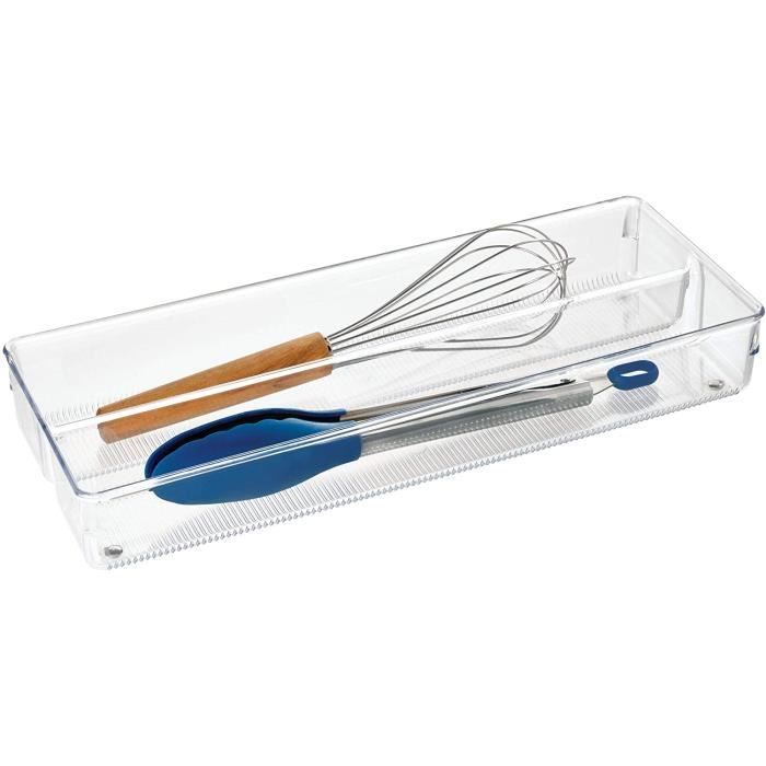 Boîte Rangement Tiroir IDesign Linus - Plastique Transparent 15.2x38.1x5.1cm - Organisateur Multi-usage